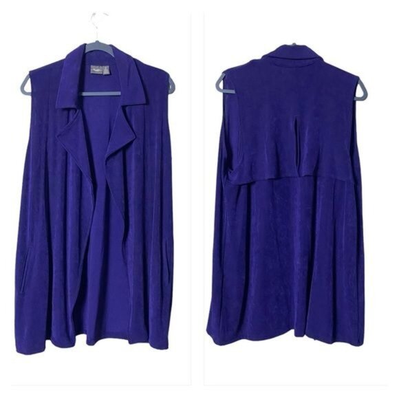 Chico’s Travelers Women’s Tunic Cardigan Vest Slinky Size 2 US 14 L Dust…‎ - Picture 1 of 8